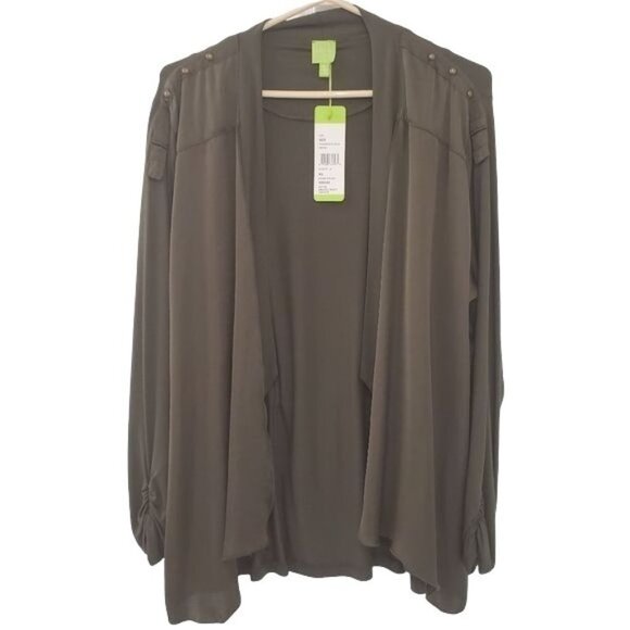 Adam Jacobs Satin Drape Front CoverUp Jacket - Picture 1 of 10